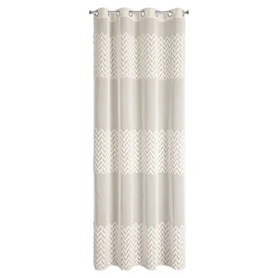 Zasłona 140x250 Esteri beżowa geometria gotowa na przelotkach - Zasłony - miniaturka - grafika 1