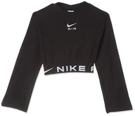 Bluzy damskie - Nike FD2966-010 G NSW AIR LS TOP Mixed MTRL Bluza Girl's Black/White rozmiar L - miniaturka - grafika 1