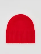 Czapki damskie - Reserved - Czapka z wełną i kaszmirem - czerwony - miniaturka - grafika 1