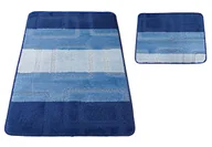 Dywaniki łazienkowe - Niebieskie wzorzyste dywaniki łazienkowe C8-C12 - miniaturka - grafika 1