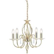 Lampy sufitowe - Elstead Lighting Aegean 5Lt Chandelier Polished Brass AG5 POL BRASS Elstead lampa wisząca stylowa świecznikowa AG5 POL BRASS ) - miniaturka - grafika 1