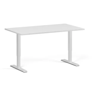 Stół z regulacją wysokości, 1 silnik, 745 - 1235 mm, blat 1400 x 800 mm, podstawa biała, biały - Biurka - miniaturka - grafika 1