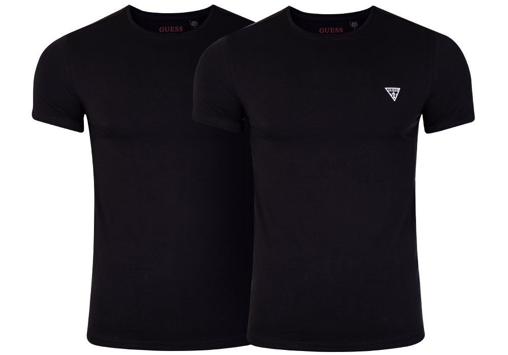 Guess Koszulka Męska T-Shirt Caleb Hero Cnk S/S 2Pack Black U97G02Jr003 A996 L