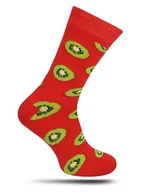 Skarpetki męskie - Czerwone Skarpetki w Kiwi -HIS STORY- Męskie, Casualowe, Owoce, Kolorowe - His Story - miniaturka - grafika 1