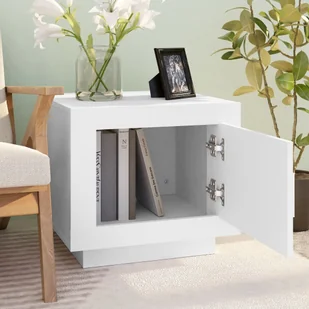 Lumarko Stolik kawowy, biały, 51x50x45 cm, materiał drewnopochodny - Ławy i stoliki kawowe - miniaturka - grafika 8