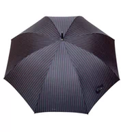 Parasole - Parasol Długi Męski Klasyczny, wzór Prążki czarny - miniaturka - grafika 1