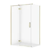 Kabiny prysznicowe - Kabina prysznicowa Cersanit Jota 120x90x195 prostokątna złoty transparentne z brodzikiem tako slim biały mat S601-409 - miniaturka - grafika 1