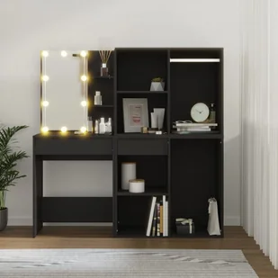 Toaletka z oświetleniem LED i szafkami, czarna Lumarko! - Toaletki - miniaturka - grafika 10