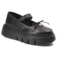 Półbuty damskie - Czarne Półbuty Karino Eleganckie Obuwie Damskie - miniaturka - grafika 1