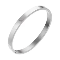 Bransoletki - Bransoletka srebrna sztywna - stal szlachetna - szer. 6,00 mm - basic prosta zamykana obręcz - miniaturka - grafika 1