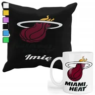 Gadżety dla niej i dla niego - ZESTAW KUBEK + POSZEWKA Z NADRUKIEM-DLA FANA NBA MIAMI HEAT BASKETBAL +IMIĘ - miniaturka - grafika 1