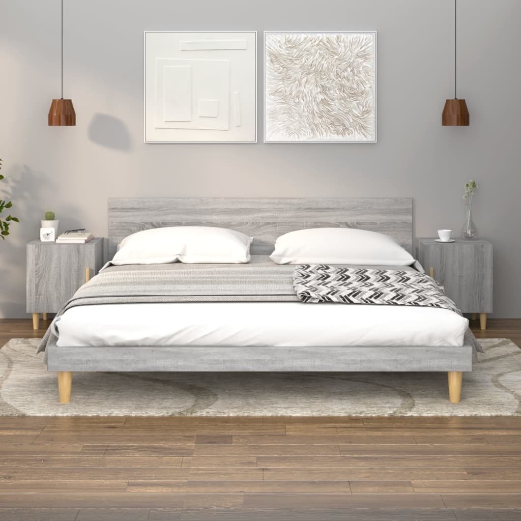 Szafki nocne 2 szt. Materiał drewnopochodny Sonoma szary