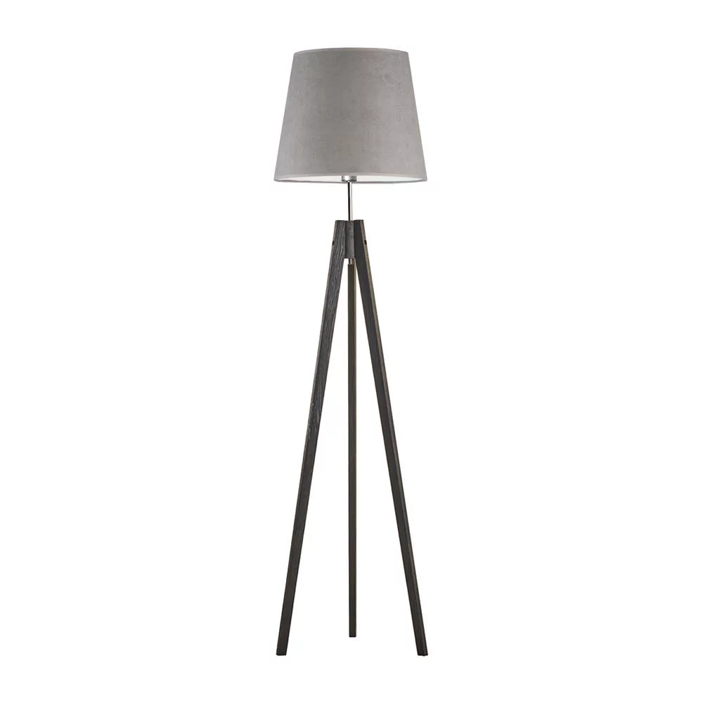 Lampa podłogowa w stylu skandynawskim ARUBA VELUR - kolor abażura: szary