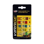 Akcesoria do układu elektrycznego - Zestaw bezpieczników samochodowych płaskich MINI - 10 sztuk Moje Auto VIRAGE - miniaturka - grafika 1