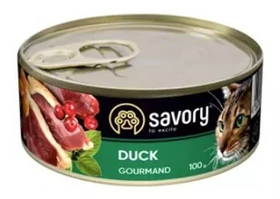 SAVORY Cat Adult Duck 100g (puszka) - Mokra karma dla kotów - miniaturka - grafika 1