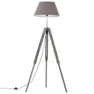 Lampy stojące - Szara lampa podłogowa z drewna tekowego - P849-Verino - miniaturka - grafika 1