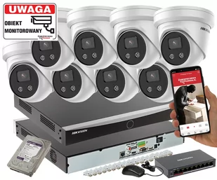 Zestaw na 8 kamer Hikvision 4MPX DS-2CD2346G2-I Acusense Rejestrator Analityka Switch PoE Dysk 8TB - Zestawy do monitoringu - miniaturka - grafika 1