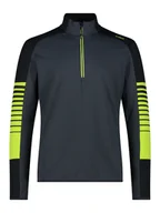 Odzież trekkingowa męska - CMP Bluza polarowa w kolorze szaro-limonkowo-czarnym - miniaturka - grafika 1