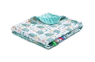 Koce i narzuty dla dzieci - Sensillo Lekki Kocyk Minky 75 x 100 Jeżyki Mięta SILLO-4305 - miniaturka - grafika 1