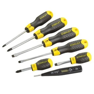 STANLEY Wkrętaki CUSHION GRIP Zestaw 6szt (Pł+Ph+próbnik napięcia) (0-65-009) - Śrubokręty - miniaturka - grafika 1