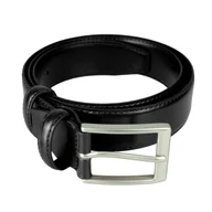 Paski - Skórzany pasek do spodni, klasyczny, czarny 100 cm - miniaturka - grafika 1