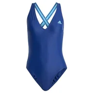 Stroje kąpielowe - adidas Damski strój kąpielowy z 3 paskami 66 cm, Czarny, 128 - miniaturka - grafika 1