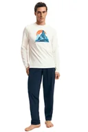 Piżamy męskie - Piżama męska Loji 43475 biała - miniaturka - grafika 1