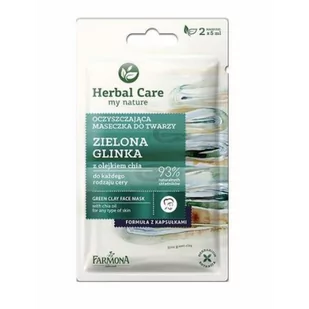 Herbal Care Maseczka oczyszczająca ZIELONA GLINKA 2x5 ml - Maseczki do twarzy - miniaturka - grafika 1