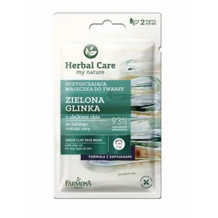 Herbal Care Maseczka oczyszczająca ZIELONA GLINKA 2x5 ml - Maseczki do twarzy Herbal Care Maseczka oczyszczająca ZIELONA GLINKA 2x5 ml - Maseczki do twarzy - miniaturka - grafika 1