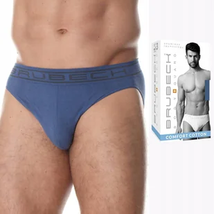 Slipy męskie bezszwowe bawełniane majtki BRUBECK BE0029M niebieski - M - Majtki męskie - miniaturka - grafika 1