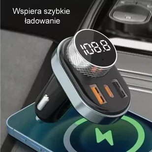 AWEI zestaw głośnomówiący C-843 z transmiterem FM, Bluetooth 5.0, MP3, 1xUSB+1xUSB-C czarny/black - Ładowarki do telefonów - miniaturka - grafika 15