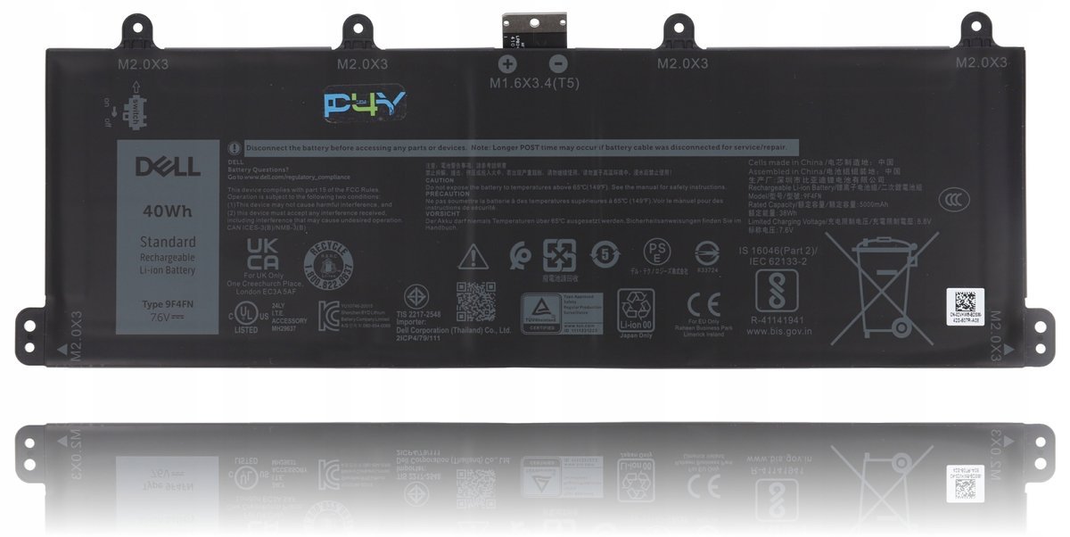 Oryginalna Bateria Dell 40Wh 2C 9F4FN 2VKW9 X28GR 8PK6G