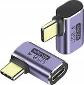 Wtyczki i adaptery - Adapter PremiumCord USB-C na USB-C, USB 4.0, kątowy 90° - miniaturka - grafika 1