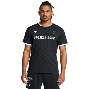 Męska koszulka treningowa Under Armour Project Rock Rugby Shirt - czarna - UNDER ARMOUR - Koszulki sportowe męskie - miniaturka - grafika 1