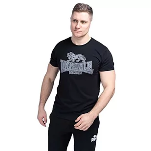 Lonsdale Męski T-shirt Yettington, czarny/biały/szary, M - Koszulki męskie - miniaturka - grafika 1