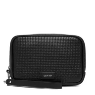 Torby męskie - Saszetka Calvin Klein Embossed Woven Zip Pouch LV04D1111G Czarny - miniaturka - grafika 1