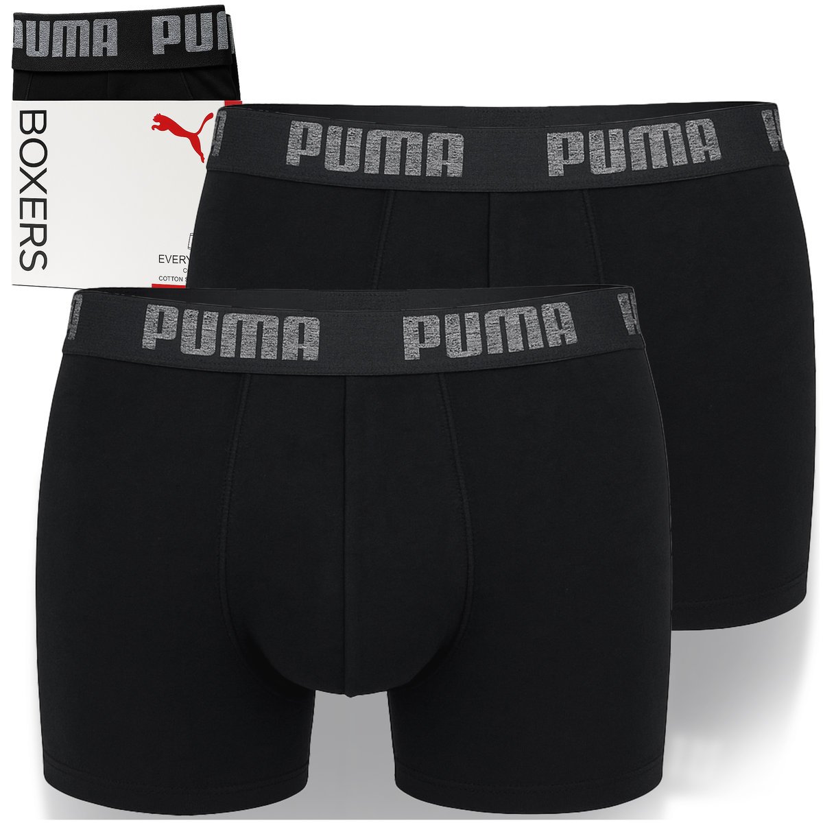 PUMA Bokserki Męskie 2 Sztuki Bawełna Black Logo Rozmiar XL