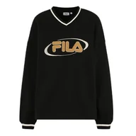 Bluzy damskie - Bluza damska Fila Haelen dresowa czarna z aplikacją-XS - miniaturka - grafika 1