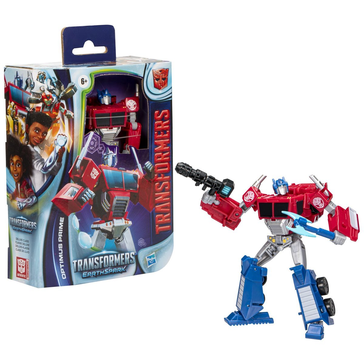 Zabawkowy Optimus Prime klasy Deluxe z serialu Transformers: EarthSpark, 12,5-centymetrowa figurka, zabawkowe roboty dla dzieci w wieku od 6 lat