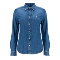 Koszule damskie - camicie donna ralph lauren - ls crlte st-long sleeve-button front shirt - ottanio - miniaturka - grafika 1