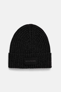 Tommy Hilfiger czapka z domieszką wełny kolor czarny  AM0AM12752 - Czapki męskie - miniaturka - grafika 1