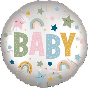 Balon foliowy, Satin Infused Natural Baby, 43 cm, 1 sztuka - Baby shower i roczek - miniaturka - grafika 1