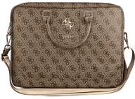 Torby na laptopy - Torba na laptopa GUESS 4G Big Logo Brązowy - miniaturka - grafika 1