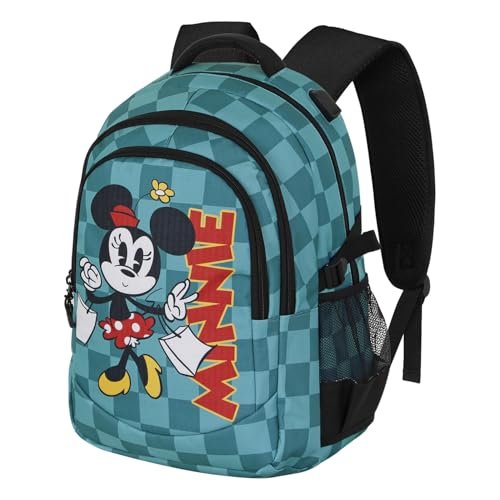 Myszka Minnie Indigo -Plecak Running PLUS, Turkusowy, 34 x 46 cm, Pojemność 32 L