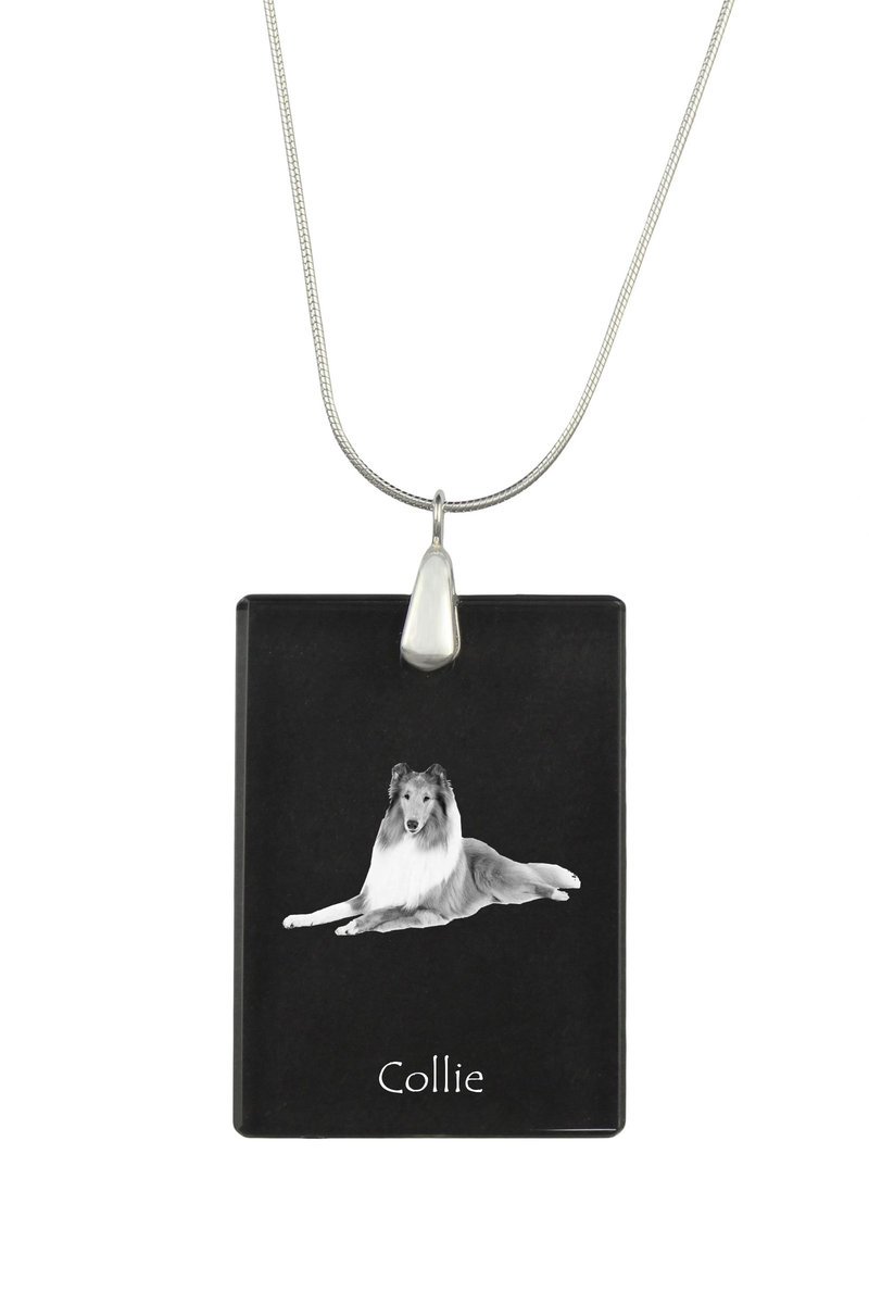 Owczarek szkocki długowłosy, Collie rough - kryształowa zawieszka z psem, srebrny naszyjnik ze zdjęciem, personalizowany wisiorek marki Art-Dog