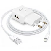 Ładowarki do telefonów - Ładowarka ścienna USB 1,5 A i kabel Lightning do szybkiego ładowania iPhone'a / iPada - biała - miniaturka - grafika 1