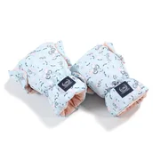 Akcesoria do wózków - LA MILLOU RĘKAWICE DO WÓZKA ORTALION - BUTTERFLY POWDER PINK - miniaturka - grafika 1