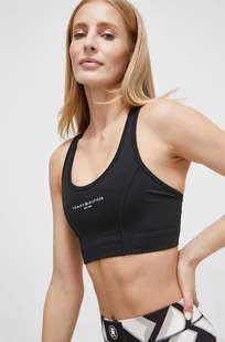 Tommy Hilfiger biustonosz sportowy kolor czarny - Bielizna sportowa damska - miniaturka - grafika 1