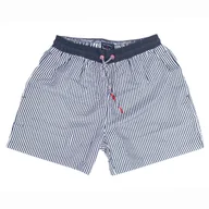 Spodenki damskie - Szorty kąpielowe chłopięce szybkoschnące na plaże w paski Captain Mike 104 cm - miniaturka - grafika 1