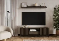 Szafki RTV - Minio, szafka pod TV "IMPERA" 165 cm, niska szafka pod TV, z metalowymi nóżkami, jesion Portland / czarny - miniaturka - grafika 1